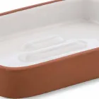 Accessori Bagno da Appoggio in Terracotta e Ceramica Bianca - Terracotta Viadurini