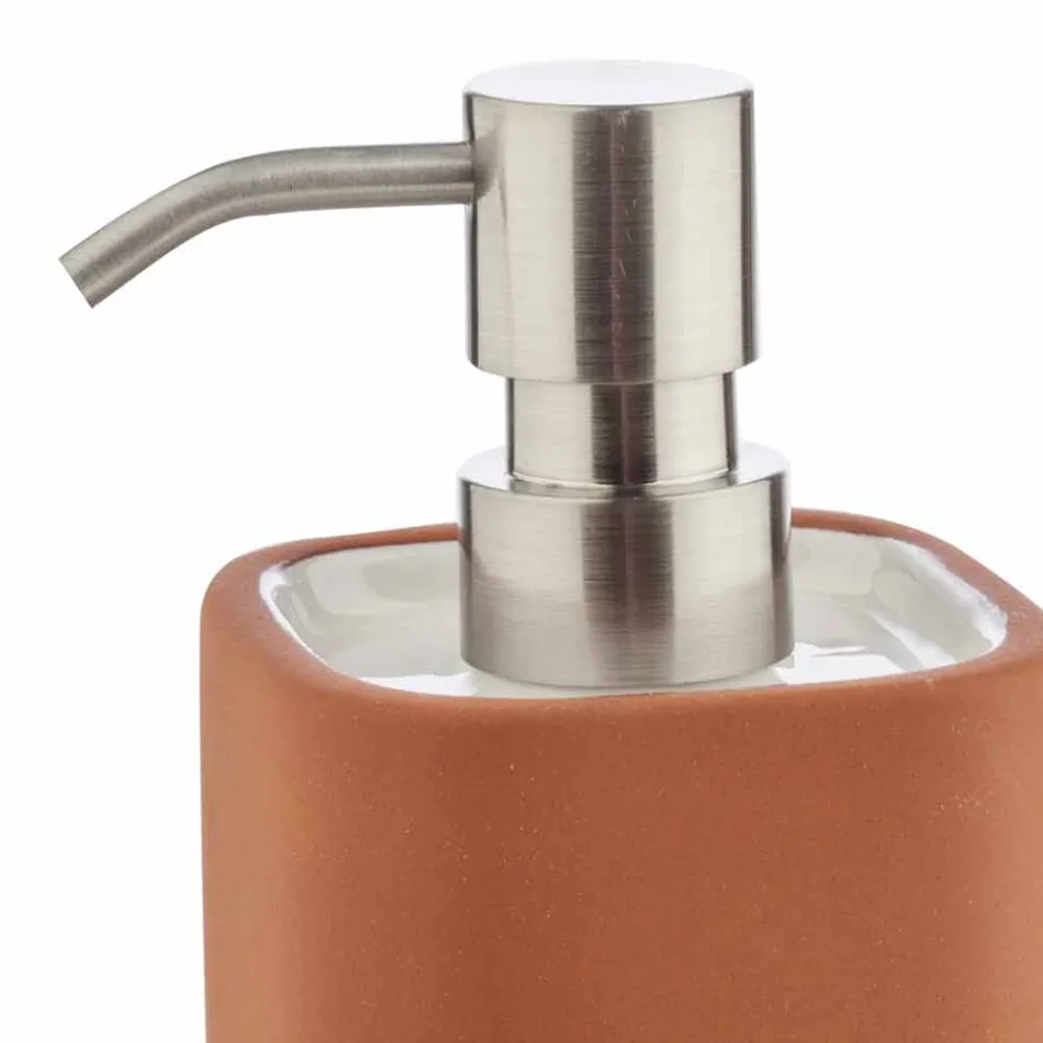 Accessori Bagno da Appoggio in Terracotta e Ceramica Bianca - Terracotta Viadurini