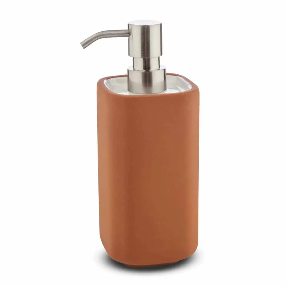 Accessori Bagno da Appoggio in Terracotta e Ceramica Bianca - Terracotta Viadurini