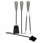 Accessori per camino con portaferri in cuoio Nilar, design moderno Viadurini