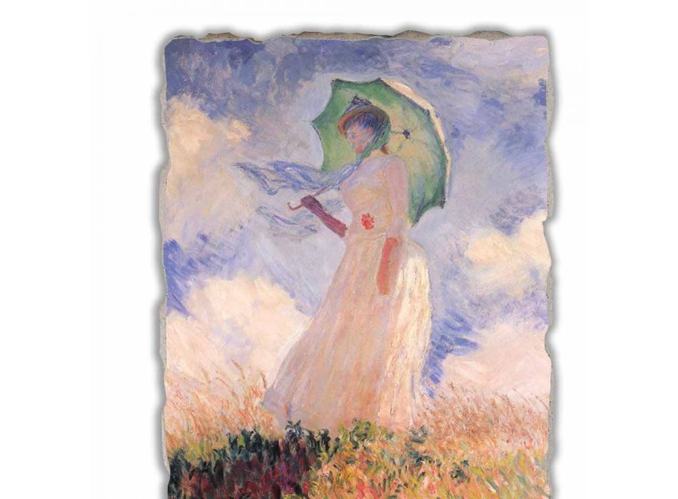 Affresco Calude Monet “Donna con Parasole Girata verso Sinistra” Viadurini