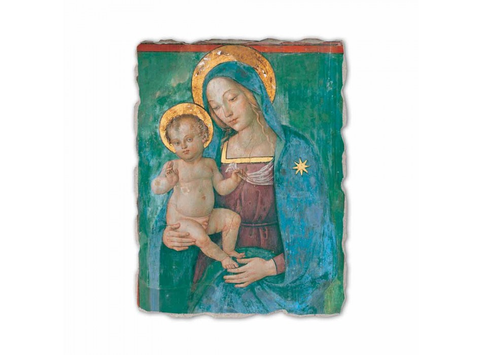Affresco fatto in Italia Pinturicchio “Madonna col Bambino” Viadurini
