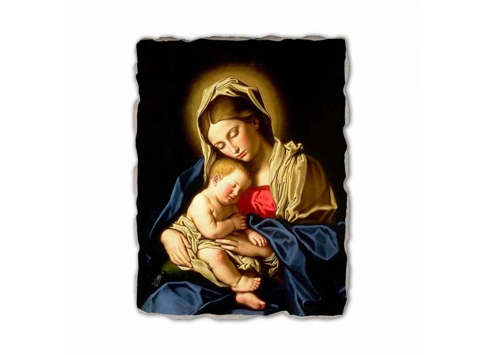 Affresco fatto in Italia Sassoferrato ”Madonna con Bambino” Viadurini