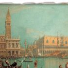 Affresco grande Canaletto “Veduta del Palazzo Ducale di Venezia” Viadurini