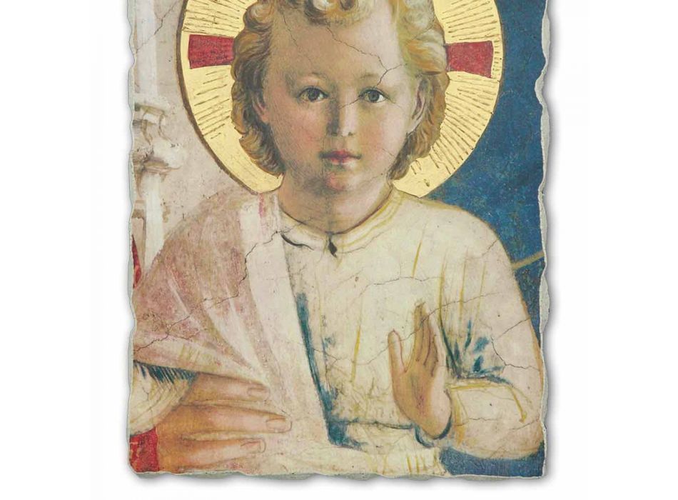 Affresco grande fatto a mano Beato Angelico “Madonna Ombre” Viadurini