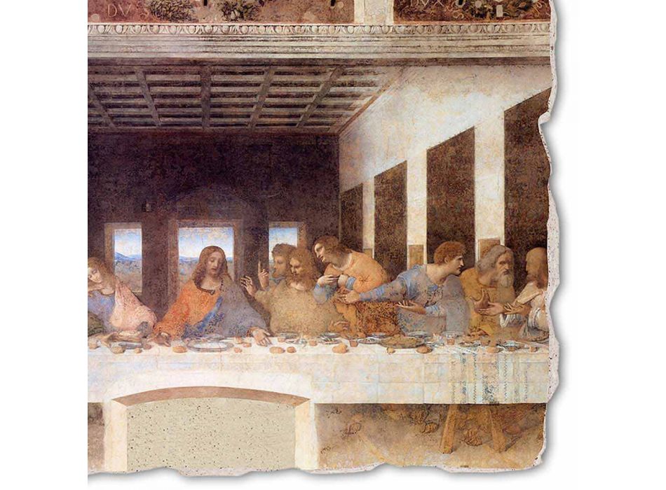 Affresco grande fatto a mano Leonardo da Vinci “L'Ultima Cena” Viadurini