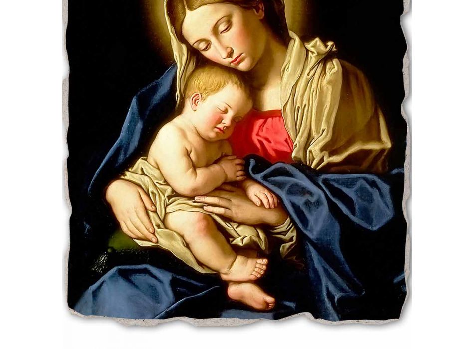 Affresco grande fatto a mano Sassoferrato ”Madonna con Bambino”