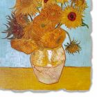 Affresco grande fatto a mano Vincent Van Gogh “Vaso di Girasoli” Viadurini