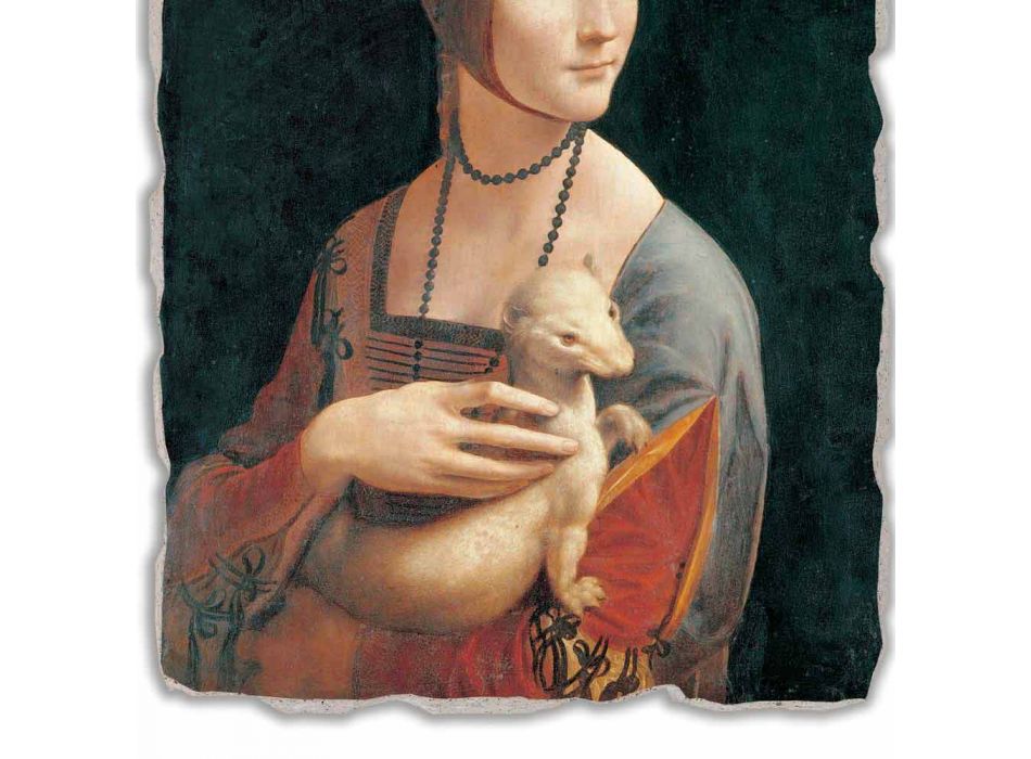 Affresco grande Leonardo da Vinci “La Dama con l'Ermellino” Viadurini