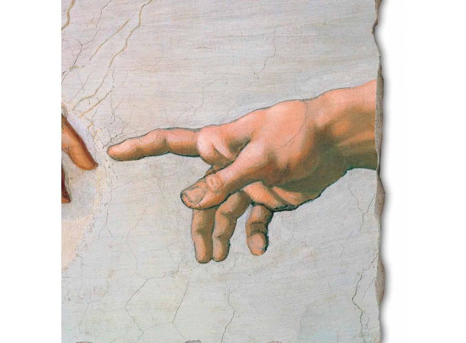Affresco grande Michelangelo “Creazione di Adamo” particolare Viadurini