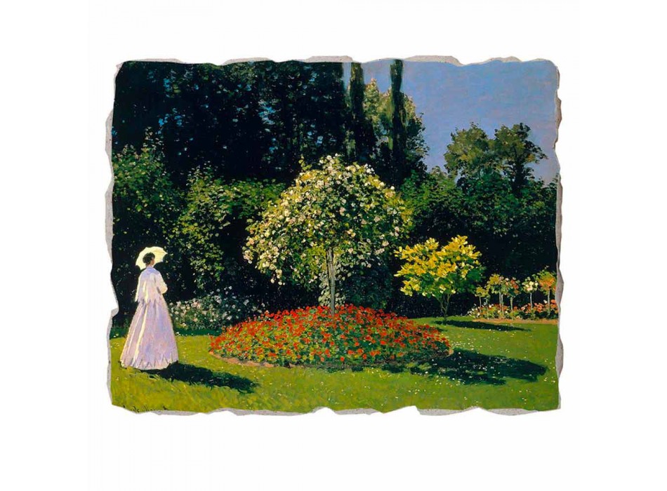 Affresco grande Monet “Signora in Giardino a Sainte-Adresse” Viadurini