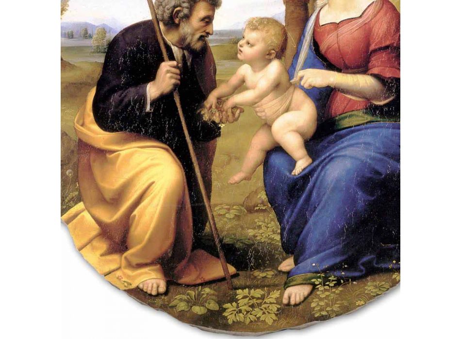 Affresco grande Raffaello Sanzio “Sacra Famiglia con Palma” Viadurini