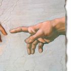 Affresco made in Italy Michelangelo “Creazione di Adamo” part. Viadurini