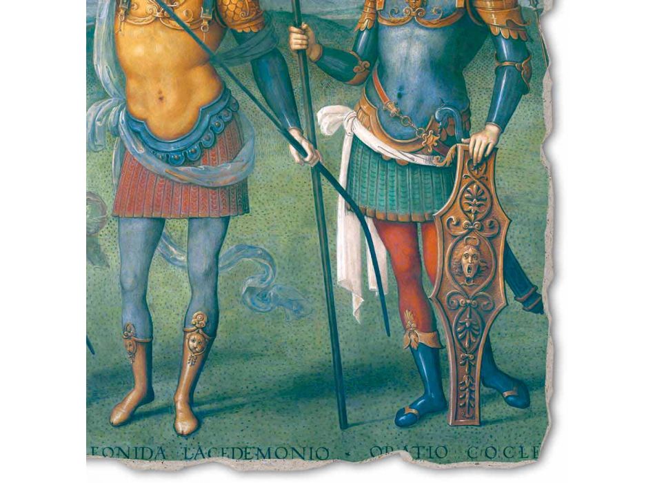 Affresco Perugino “La Fortezza, la Temperanza e sei Eroi dell'Antichità” Viadurini