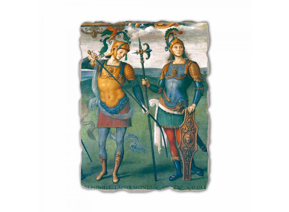 Affresco Perugino “La Fortezza, la Temperanza e sei Eroi dell'Antichità”