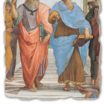Affresco Raffaello Sanzio “Scuola di Atene” part. Platone e Artistotele