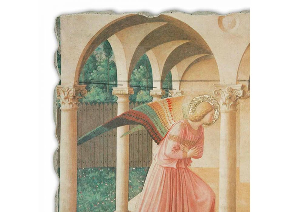 Affresco riproduzione Beato Angelico “Annunciazione” fatto a mano Viadurini