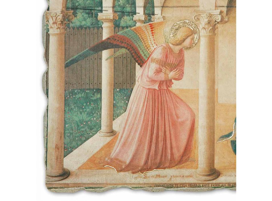Affresco riproduzione Beato Angelico “Annunciazione” fatto a mano Viadurini