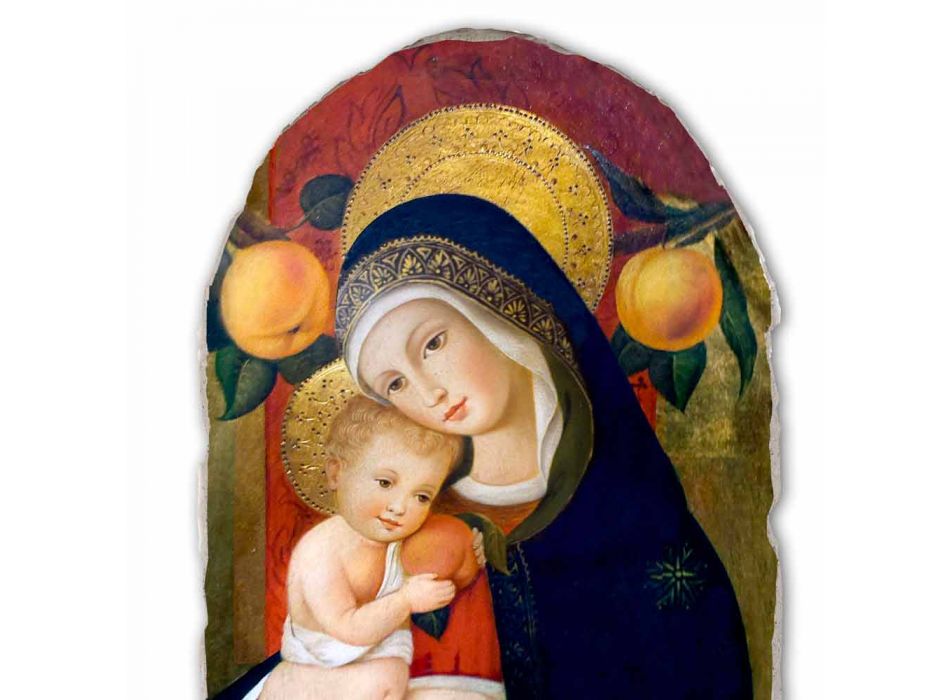 Affresco riproduzione Carlo Crivelli “Madonna con Bambino” XV secolo Viadurini
