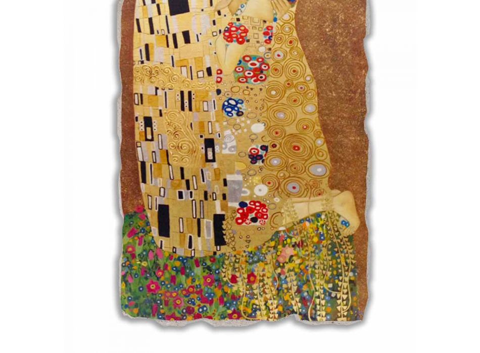 Affresco riproduzione fatto in Italia Gustav Klimt “Il Bacio” Viadurini