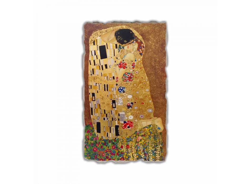 Affresco riproduzione fatto in Italia Gustav Klimt “Il Bacio” Viadurini