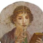 Affresco riproduzione grande Arte Romana “La Poetessa” Viadurini
