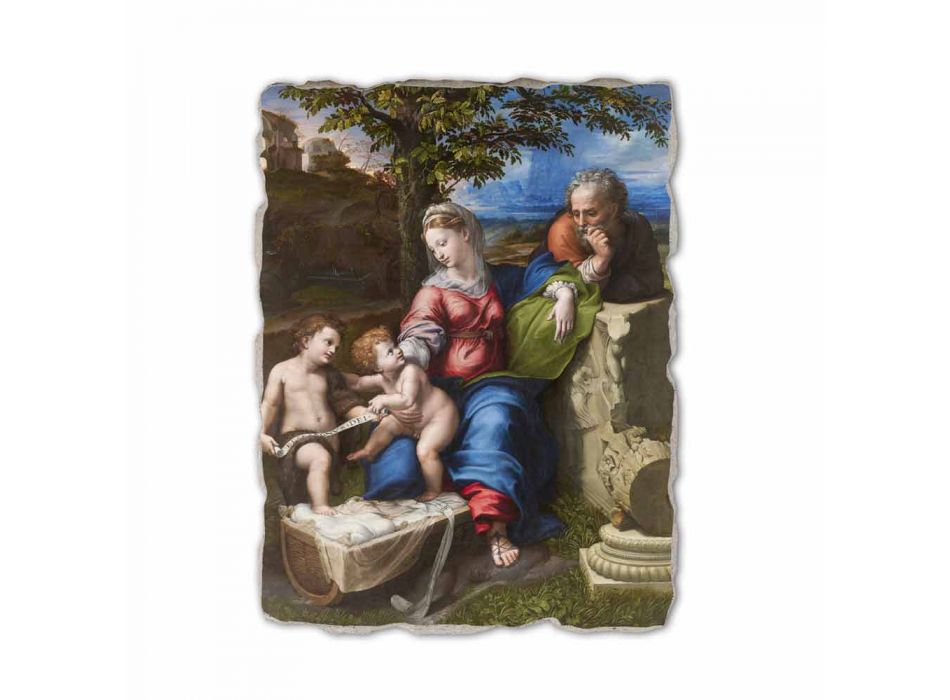 Affresco riproduzione R.Sanzio ”Sacra Famiglia sotto la Quercia” Viadurini