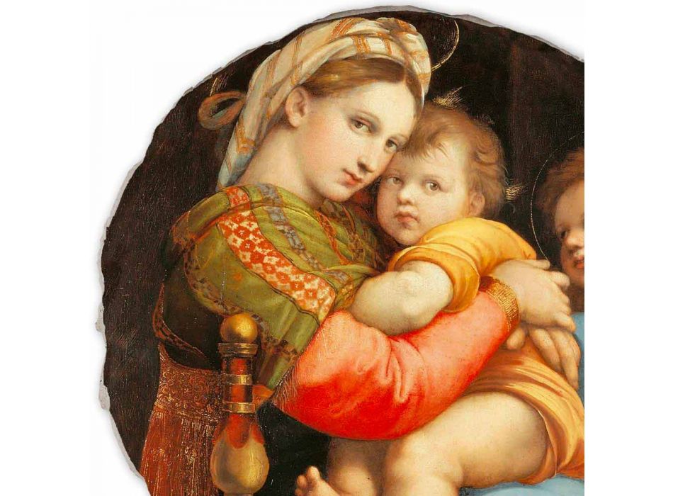 Affresco riproduzione Raffaello Sanzio “Madonna della Seggiola” Viadurini