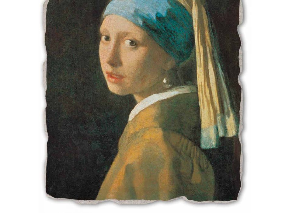 Affresco riproduzione Vermeer “Fanciulla con Turbante” 1665 Viadurini