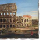 Affresco Vanvitelli “Veduta del Colosseo e l'Arco di Costantino” Viadurini
