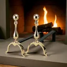 Alari per il Camino in Ottone Altezza 32 cm Made in Italy - Orso Viadurini