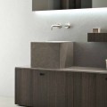 Alto Lavabo Quadrato in Pietra di Design Moderno da Appoggio - Farartlav1