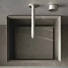 Alto Lavabo Quadrato in Pietra di Design Moderno da Appoggio - Farartlav1 Viadurini