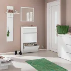 Appendiabiti da Ingresso in Legno Lucido Bianco o Antracite - Emanuelito Viadurini