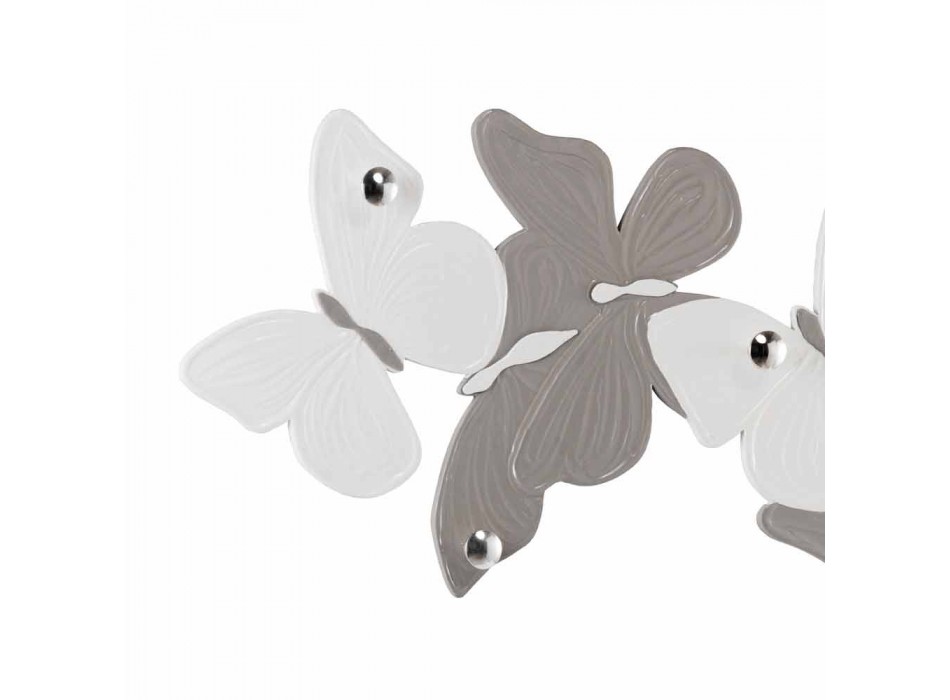 Appendiabiti da muro con farfalle di design 5pomelli made Italy Brice