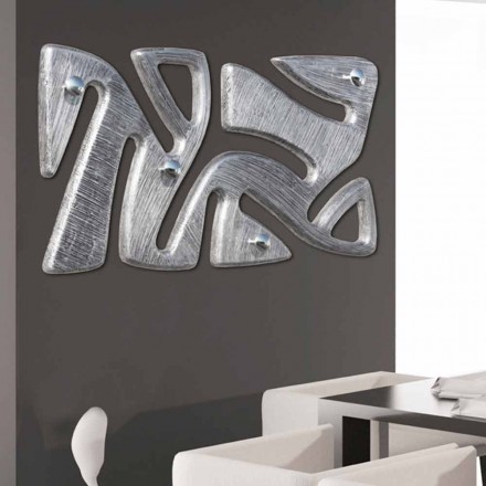 Appendiabiti da muro design decorato a mano in foglia argento Holt Viadurini
