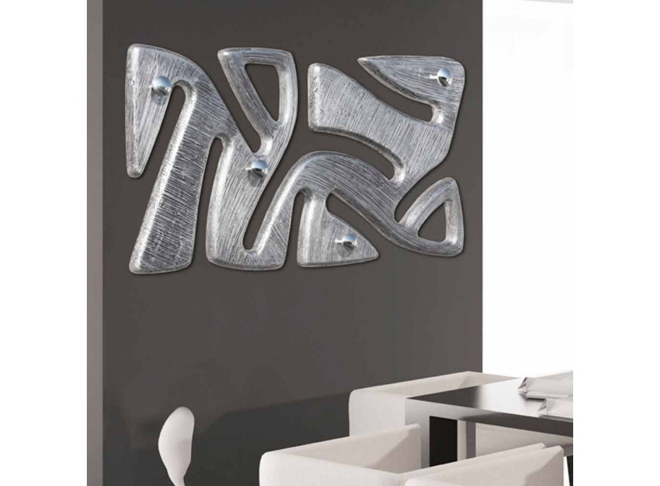 Appendiabiti da muro design decorato a mano in foglia argento Holt