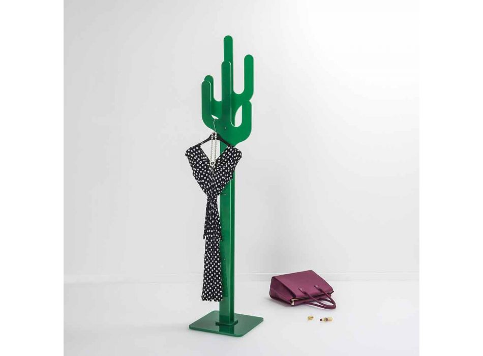 Appendiabiti da terra design moderno verde Cactus, made in Italy