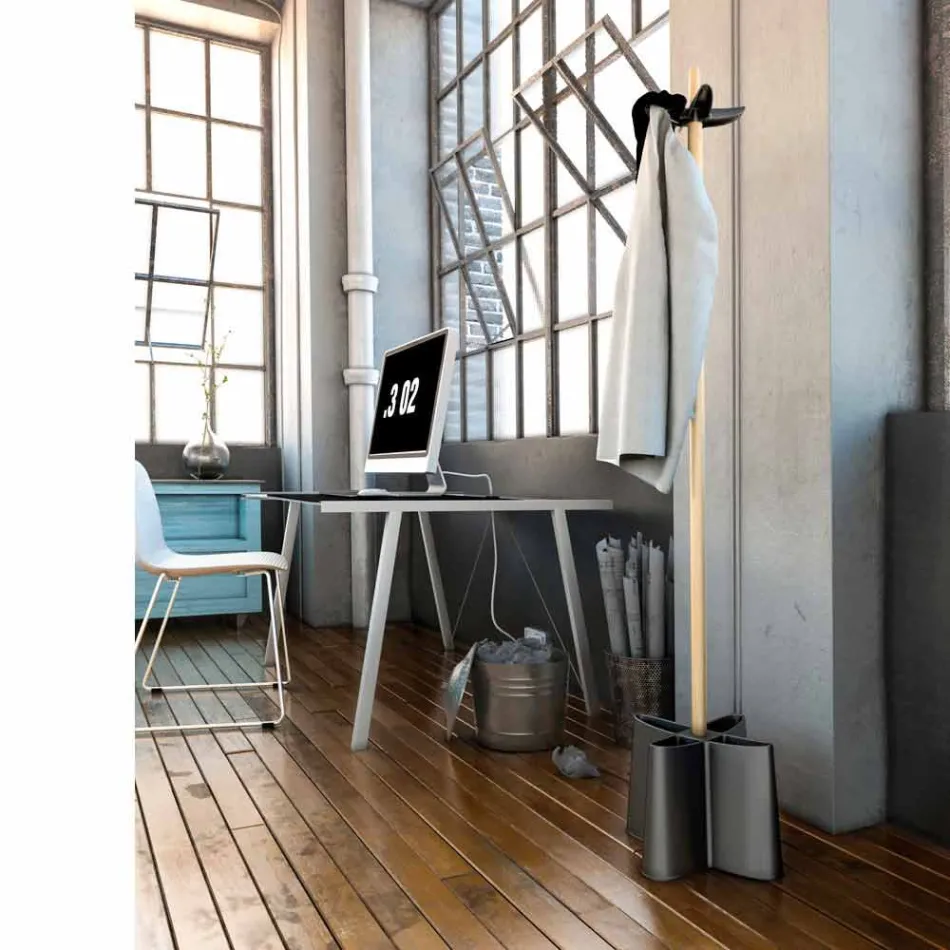 Appendiabiti portaombrelli in faggio naturale e polipropilene Nurri Viadurini