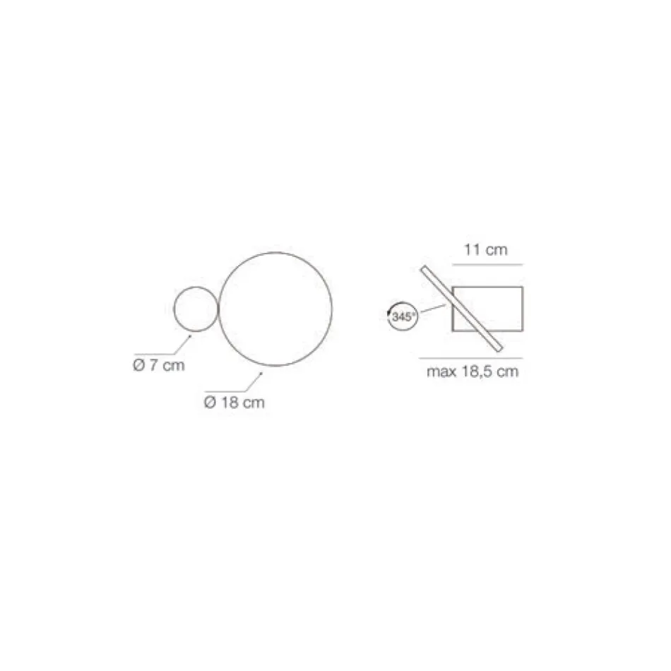 Appique da Parete in Metallo Roteante a 345° Made in Italy - Lumi Viadurini