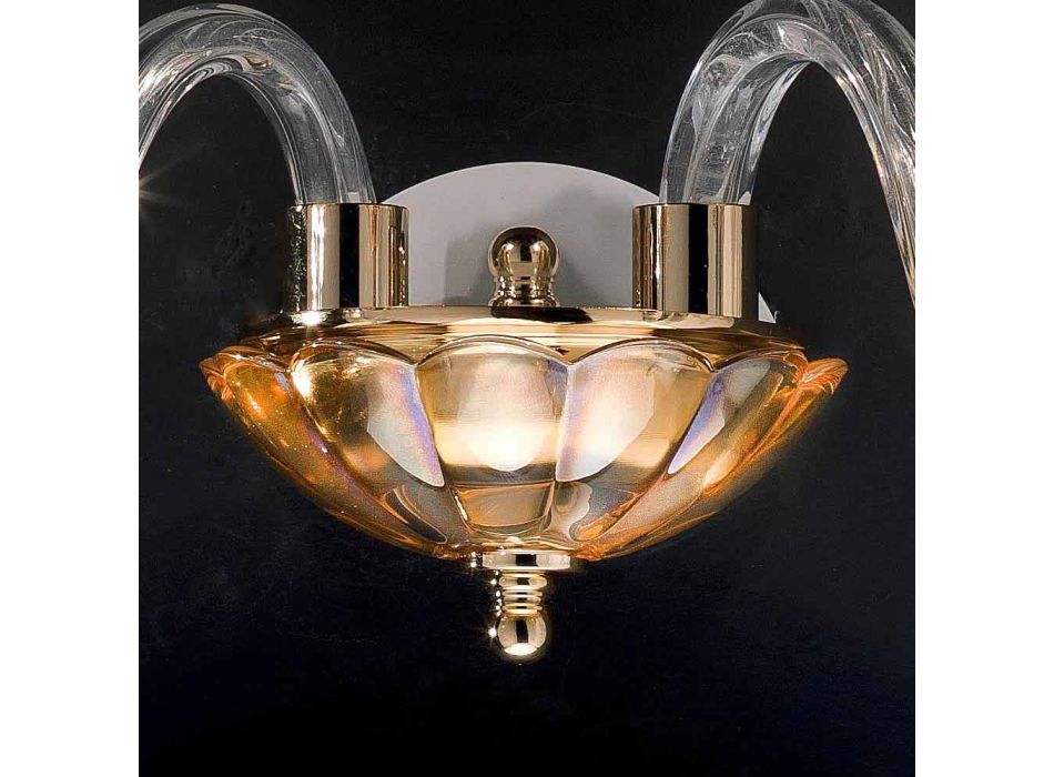 Applique a 2 luci design classico in cristallo e vetro Belle Viadurini