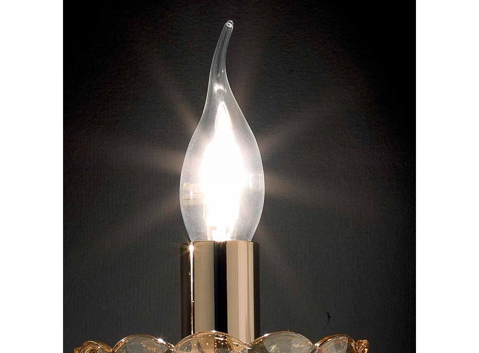Applique a 2 luci design classico in cristallo e vetro Belle Viadurini