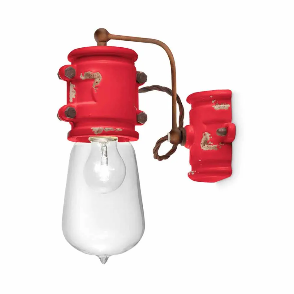 Applique a faretto stile urban in ceramica artigianale Beth Ferroluce Viadurini