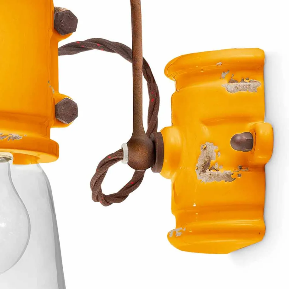 Applique a faretto stile urban in ceramica artigianale Beth Ferroluce Viadurini