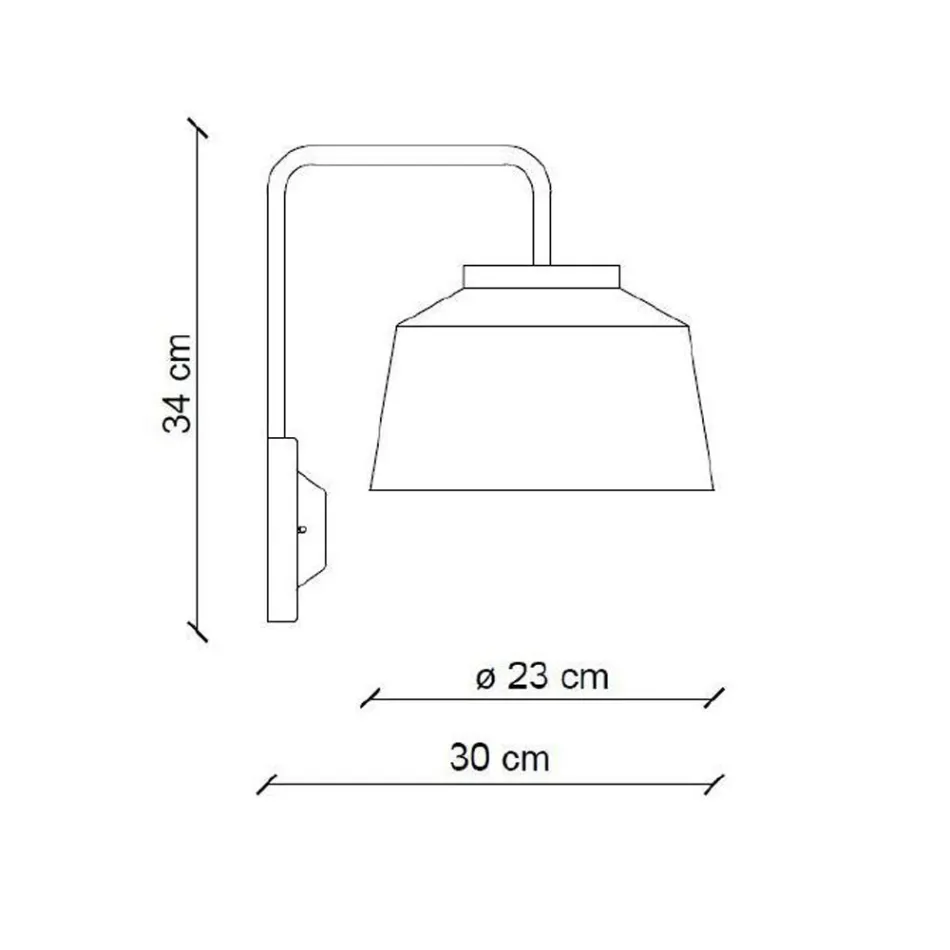 Applique a Muro Metallo e Ceramica Artigianale con Doppia Apertura - 50S Viadurini