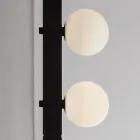 Applique a Parete di Design in Alluminio Nero con Sfere e Faretti - Esodo Viadurini