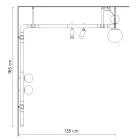 Applique a Parete di Design in Alluminio Nero con Sfere e Faretti - Esodo Viadurini