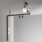 Applique a Parete di Design in Alluminio Nero con Sfere e Faretti - Esodo Viadurini