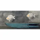 Applique a Parete in Ceramica Bianca Opaca Design a Pesce Decorato - Pesce Viadurini
