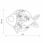 Applique a Parete in Ceramica Bianca Opaca Design a Pesce Decorato - Pesce Viadurini